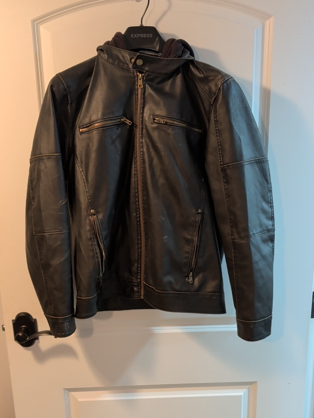 Hooded Leather Jacket